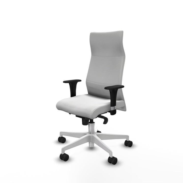 Piqueras y Crespo Albacete dirección sincro bali blanco brazos 1D cromados base blanca ruedas 65 nailon