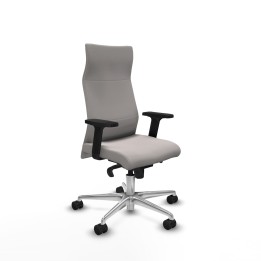 Piqueras y Crespo Albacete dirección sincro similpiel blanco brazos 2D base aluminio ruedas 65 nailon