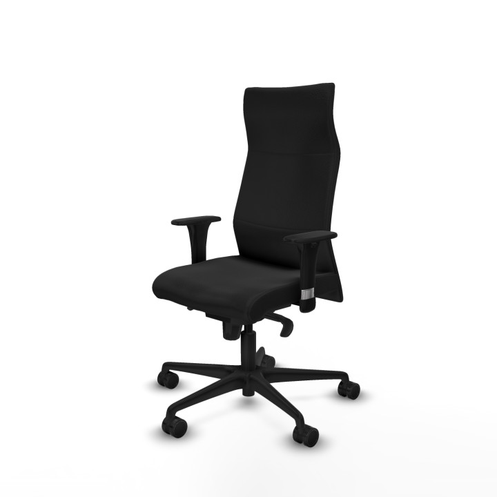 Piqueras y Crespo Albacete dirección sincro similpiel negro brazos 1D cromados base nailon ruedas 65 nailon