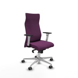 Piqueras y Crespo Albacete dirección sincro similpiel morado brazos 1D blancos base aluminio ruedas 65 engomadas