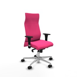 Piqueras y Crespo Albacete XL sincro similpiel rosa brazos 1D base aluminio ruedas 65 mm nailon