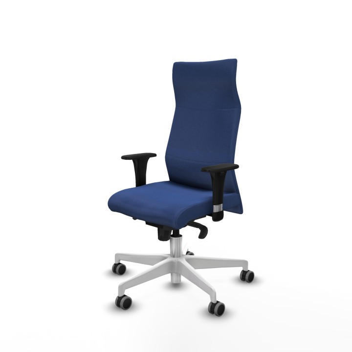 Piqueras y Crespo Albacete dirección sincro bali azul marino brazos 1D cromados base blanca ruedas 65 engomadas