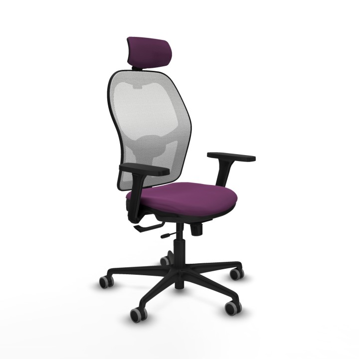 Piqueras y Crespo Jorquera traslack malla blanca similpiel morado brazos 3D base nailon cabecero 2D ruedas 65mm engomada