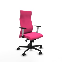 Piqueras y Crespo Albacete dirección sincro similpiel rosa brazos 1D blancos base nailon ruedas 65 nailon