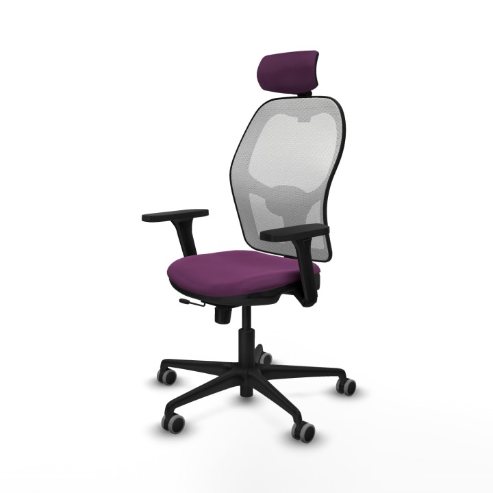Piqueras y Crespo Jorquera traslack malla blanca similpiel morado brazos 3D base nailon cabecero 2D ruedas 65mm engomada
