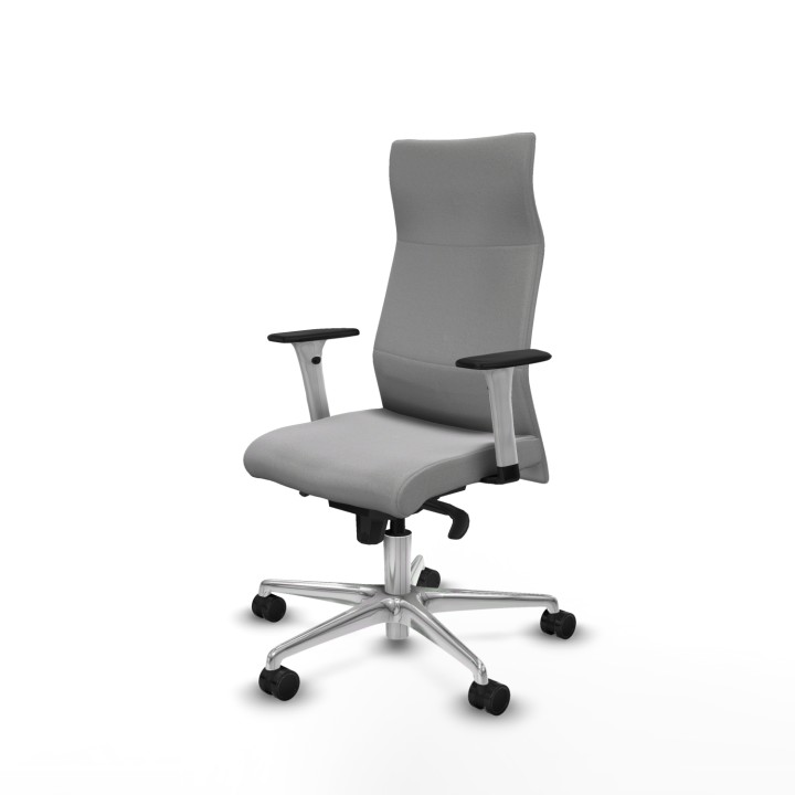 Piqueras y Crespo Albacete dirección sincro bali gris claro brazos 1D blancos base aluminio ruedas 65 nailon