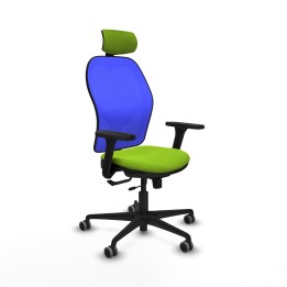 Piqueras y Crespo Jorquera traslack malla azul similpiel pistacho brazos 3D base nailon cabecero 2D ruedas 65mm engomada