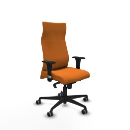 Piqueras y Crespo Albacete XL sincro similpiel naranja brazos 1D base nailon ruedas 65mm engomadas
