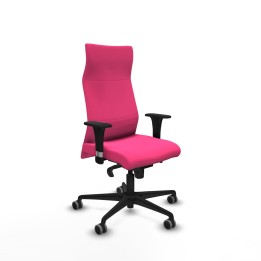 Piqueras y Crespo Albacete dirección sincro similpiel rosa brazos 1D cromados base nailon ruedas 65 engomadas