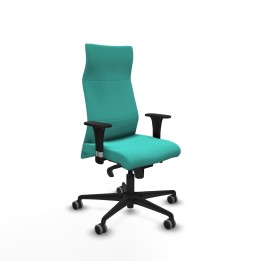 Piqueras y Crespo Albacete XL sincro similpiel turquesa brazos 1D base nailon ruedas 65mm engomadas