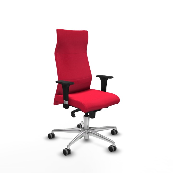 Piqueras y Crespo Albacete dirección sincro bali rojo brazos 1D cromados base aluminio ruedas 65 engomadas
