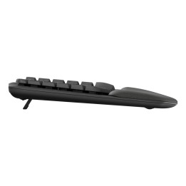 Logitech Wave Keys, teclado ergonómico inalámbrico con reposamanos acolchado, escritura cómoda y natural, Easy-Switch,