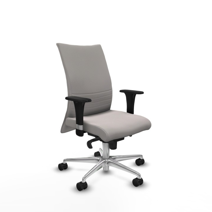 Piqueras y Crespo Albacete confidente sincro similpiel blanco brazos 1D base aluminio ruedas 65 mm nailon