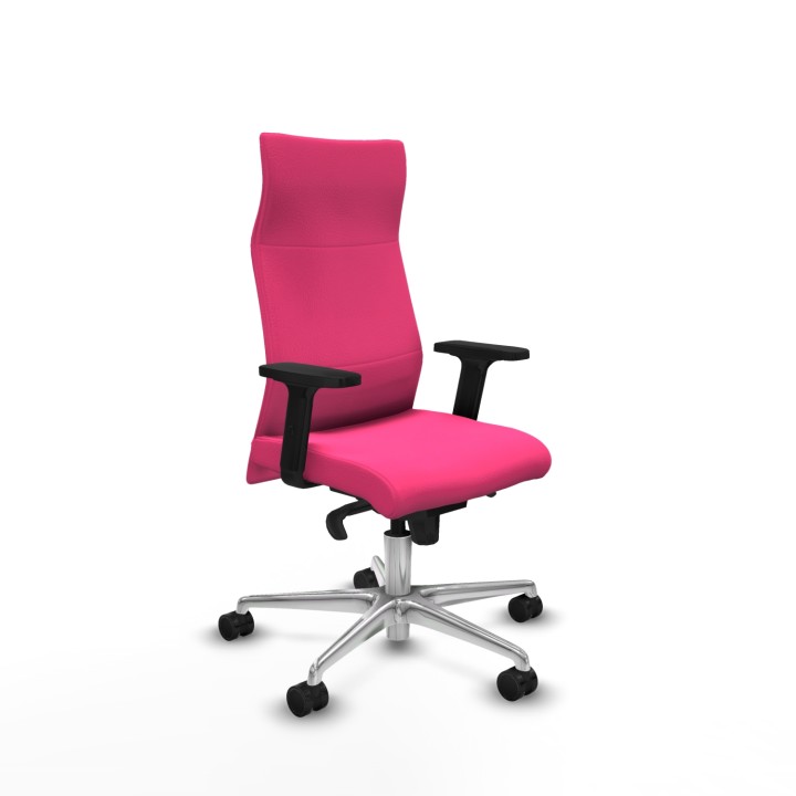 Piqueras y Crespo Albacete dirección sincro similpiel rosa brazos 2D base aluminio ruedas 65 nailon