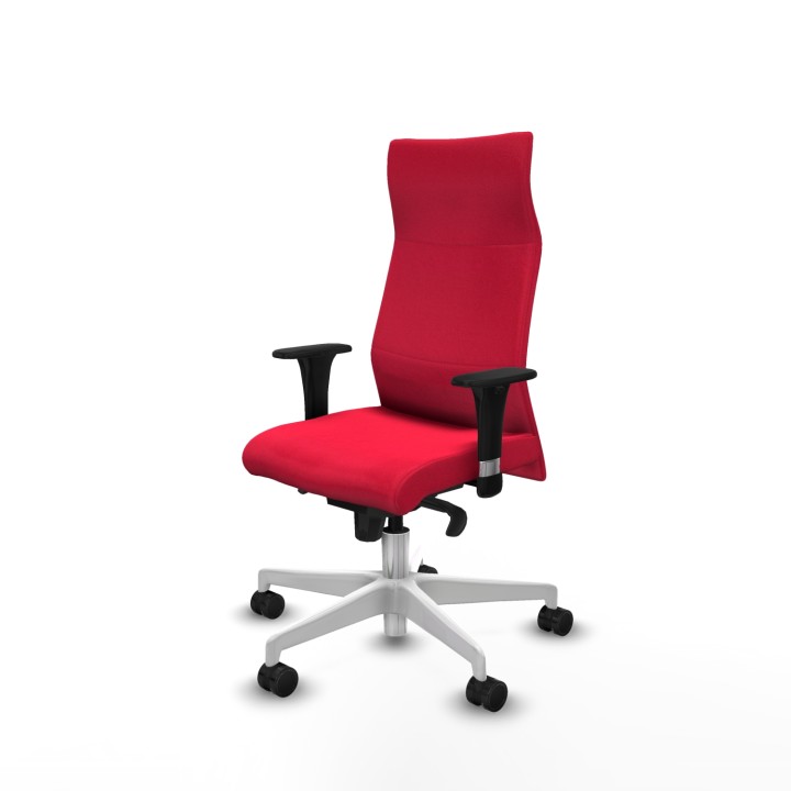 Piqueras y Crespo Albacete dirección sincro bali rojo brazos 1D cromados base blanca ruedas 65 nailon