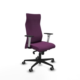 Piqueras y Crespo Albacete dirección sincro similpiel morado brazos 1D blancos base nailon ruedas 65 engomadas
