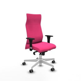 Piqueras y Crespo Albacete XL sincro similpiel rosa brazos 1D base blanca ruedas 65mm engomadas