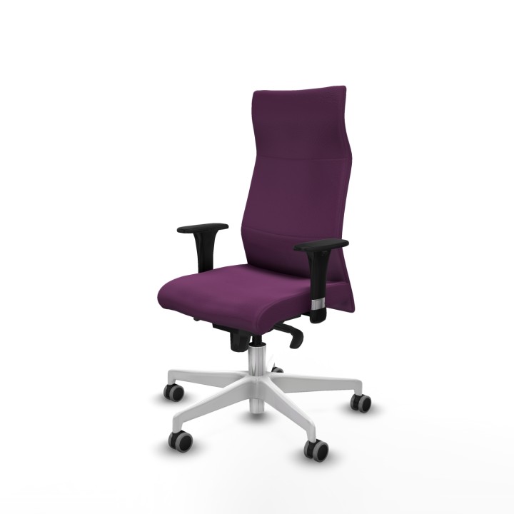 Piqueras y Crespo Albacete dirección sincro similpiel morado brazos 1D cromados base blanca ruedas 65 engomadas