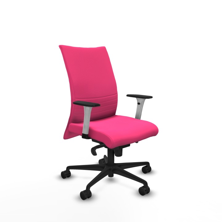 Piqueras y Crespo Albacete confidente sincro similpiel rosa brazos 1D blancos base nailon ruedas 65 mm nailon