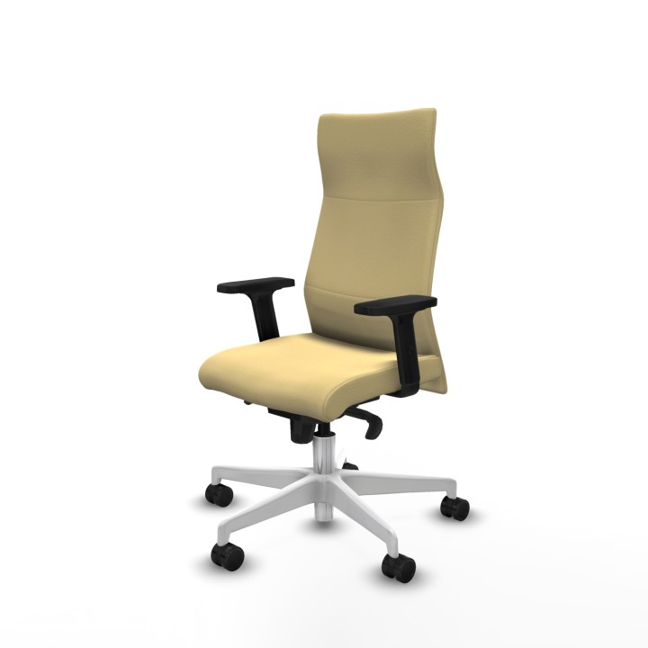 Piqueras y Crespo Albacete dirección sincro similpiel crema brazos 2D base blanca ruedas 65 nailon