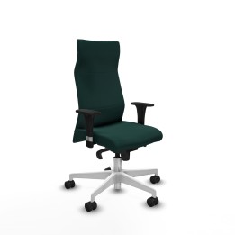 Piqueras y Crespo Albacete dirección sincro similpiel verde botella brazos 1D cromados base blanca ruedas 65 nailon