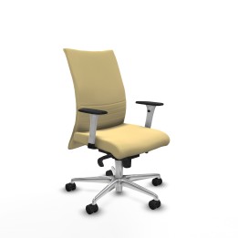 Piqueras y Crespo Albacete confidente sincro similpiel crema brazos 1D blancos base aluminio ruedas 65 mm nailon