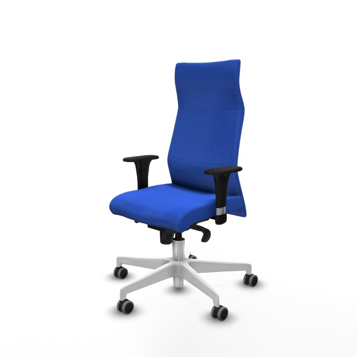 Piqueras y Crespo Albacete dirección sincro bali azul brazos 1D cromados base blanca ruedas 65 engomadas