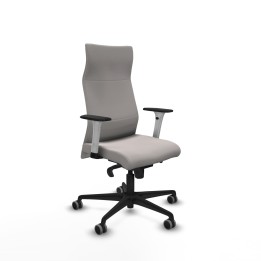 Piqueras y Crespo Albacete dirección sincro similpiel blanco brazos 1D blancos base nailon ruedas 65 engomadas