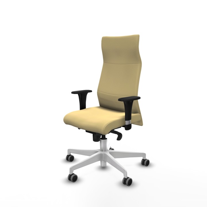 Piqueras y Crespo Albacete dirección sincro similpiel crema brazos 1D cromados base blanca ruedas 65 engomadas