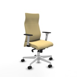 Piqueras y Crespo Albacete dirección sincro similpiel crema brazos 1D blancos base blanca ruedas 65 nailon