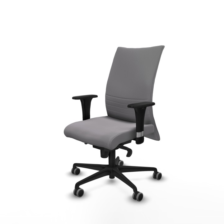 Piqueras y Crespo Albacete confidente sincro similpiel gris brazos 1D base nailon ruedas 65mm engomadas