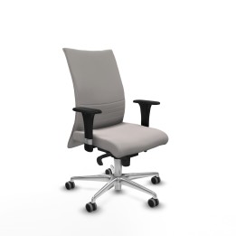 Piqueras y Crespo Albacete confidente sincro similpiel blanco brazos 1D base aluminio ruedas 65mm engomadas