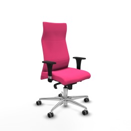 Piqueras y Crespo Albacete XL sincro similpiel rosa brazos 1D base aluminio ruedas 65mm engomadas