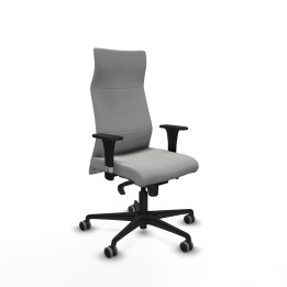 Piqueras y Crespo Albacete XL sincro similpiel gris claro brazos 1D base nailon ruedas 65mm engomadas