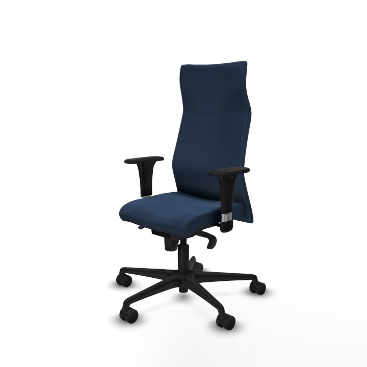 Piqueras y Crespo Albacete XL sincro similpiel azul marino brazos 1D base nailon ruedas 65 mm nailon