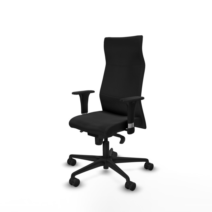 Piqueras y Crespo Albacete XL sincro similpiel negro brazos 1D base nailon ruedas 65 mm nailon