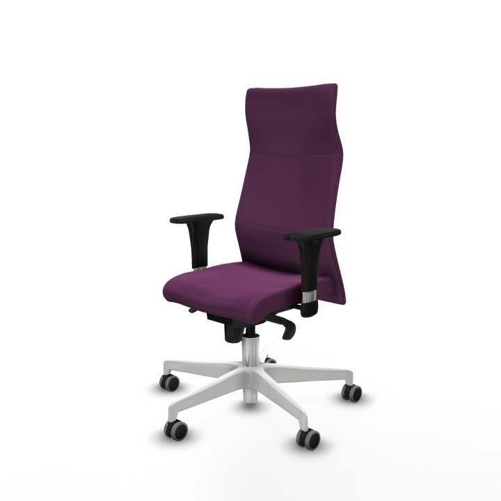 Piqueras y Crespo Albacete XL sincro similpiel morado brazos 1D base blanca ruedas 65mm engomadas