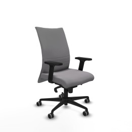 Piqueras y Crespo Albacete confidente sincro similpiel gris brazos 2D base nailon ruedas 65mm engomadas