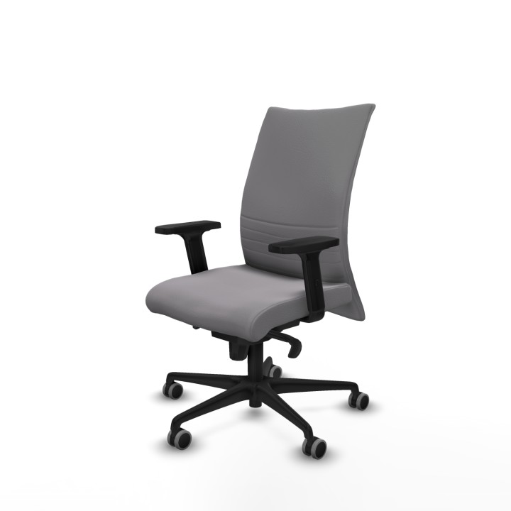 Piqueras y Crespo Albacete confidente sincro similpiel gris brazos 2D base nailon ruedas 65mm engomadas