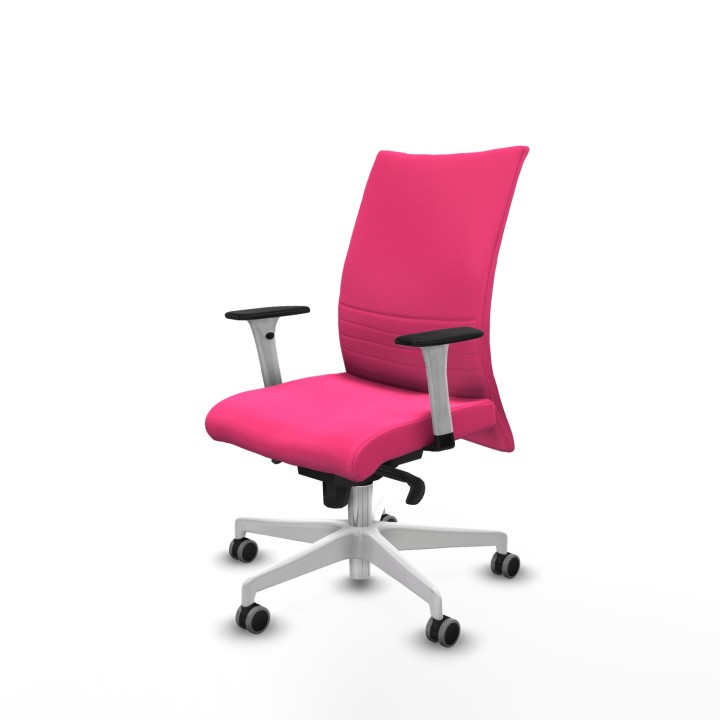 Piqueras y Crespo Albacete confidente sincro similpiel rosa brazos 1D blancos base blanca ruedas 65mm engomadas