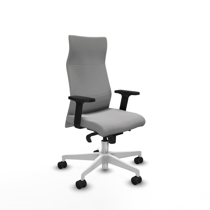 Piqueras y Crespo Albacete dirección sincro bali gris claro brazos 2D base blanca ruedas 65 nailon
