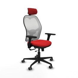 Piqueras y Crespo Jorquera traslack malla blanca similpiel rojo brazos 3D base nailon cabecero 2D ruedas 65mm engomada