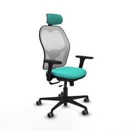 Piqueras y Crespo Jorquera traslack malla blanca similpiel turquesa brazos 3D base nailon cabecero 2D ruedas 65mm engomada