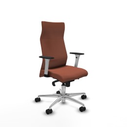 Piqueras y Crespo Albacete dirección sincro bali marrón brazos 1D blancos base aluminio ruedas 65 nailon