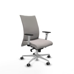 Piqueras y Crespo Albacete confidente sincro similpiel blanco brazos 1D blancos base aluminio ruedas 65mm engomadas