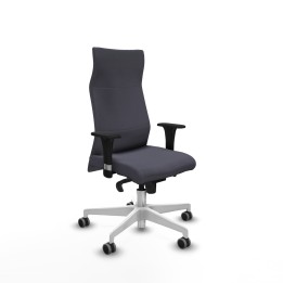 Piqueras y Crespo Albacete dirección sincro bali gris oscuro brazos 1D cromados base blanca ruedas 65 engomadas
