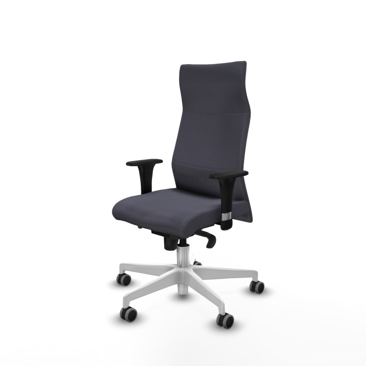 Piqueras y Crespo Albacete dirección sincro bali gris oscuro brazos 1D cromados base blanca ruedas 65 engomadas