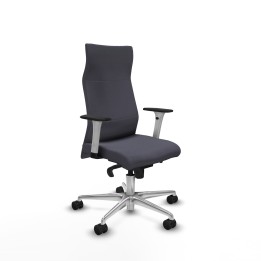Piqueras y Crespo Albacete dirección sincro bali gris oscuro brazos 1D blancos base aluminio ruedas 65 nailon