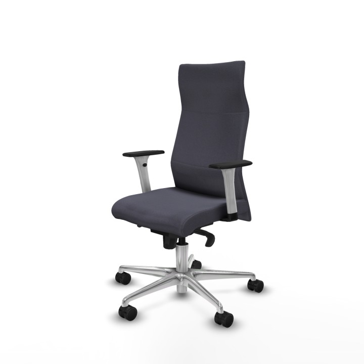 Piqueras y Crespo Albacete dirección sincro bali gris oscuro brazos 1D blancos base aluminio ruedas 65 nailon