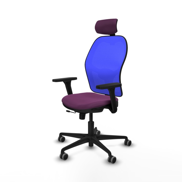 Piqueras y Crespo Jorquera traslack malla azul similpiel morado brazos 3D base nailon cabecero 2D ruedas 65mm engomada